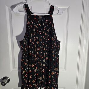 Torrid Black Floral Sleeveless Top